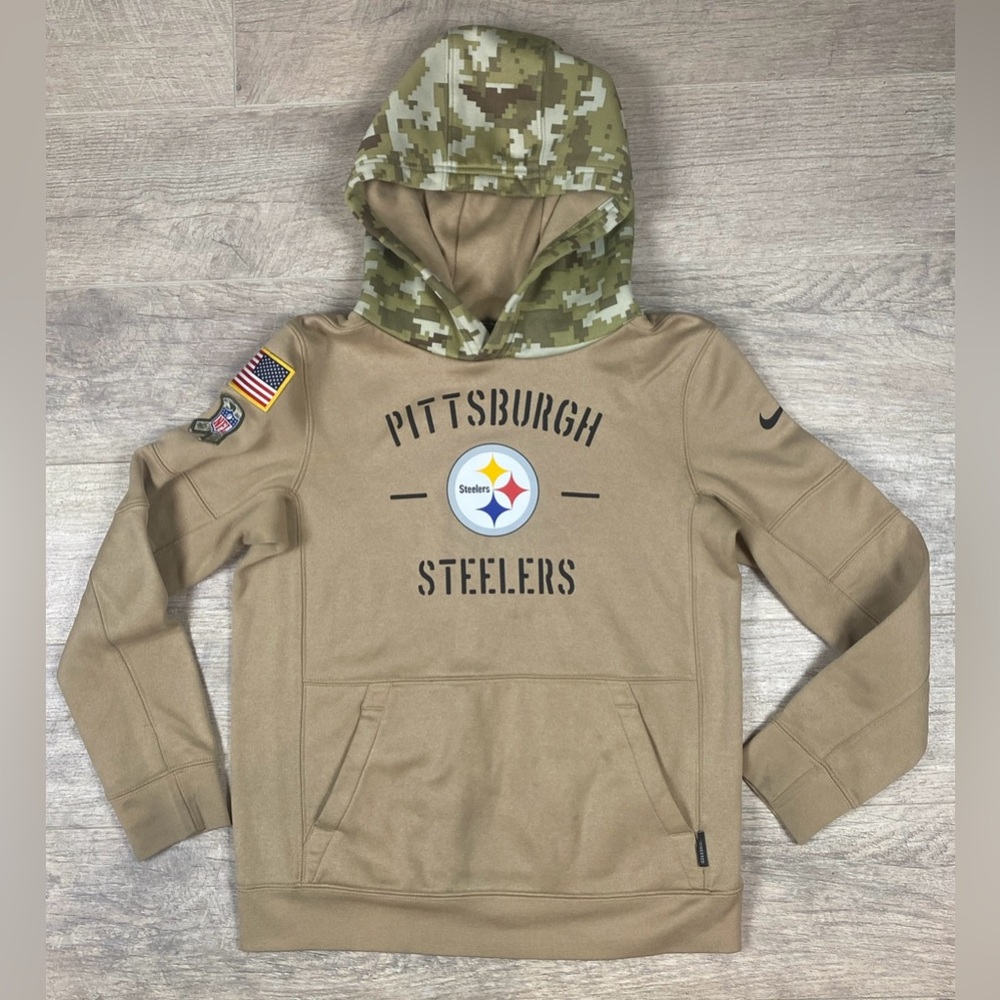 Pittsburgh Steelers Hoodie Youth Medium Camo Nike Sweater NFL Salute To Service